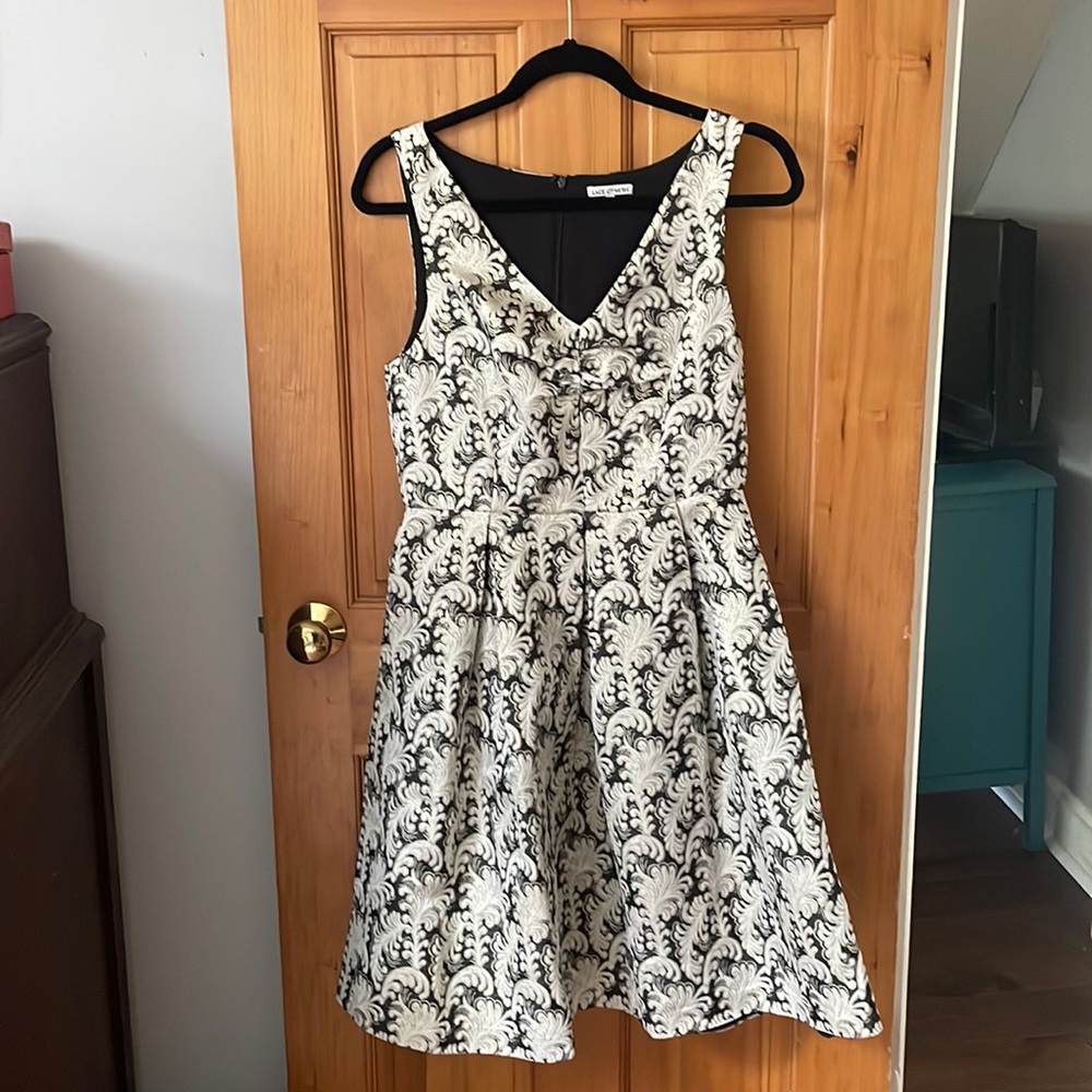 Black & Gold Fit & Flare Dress